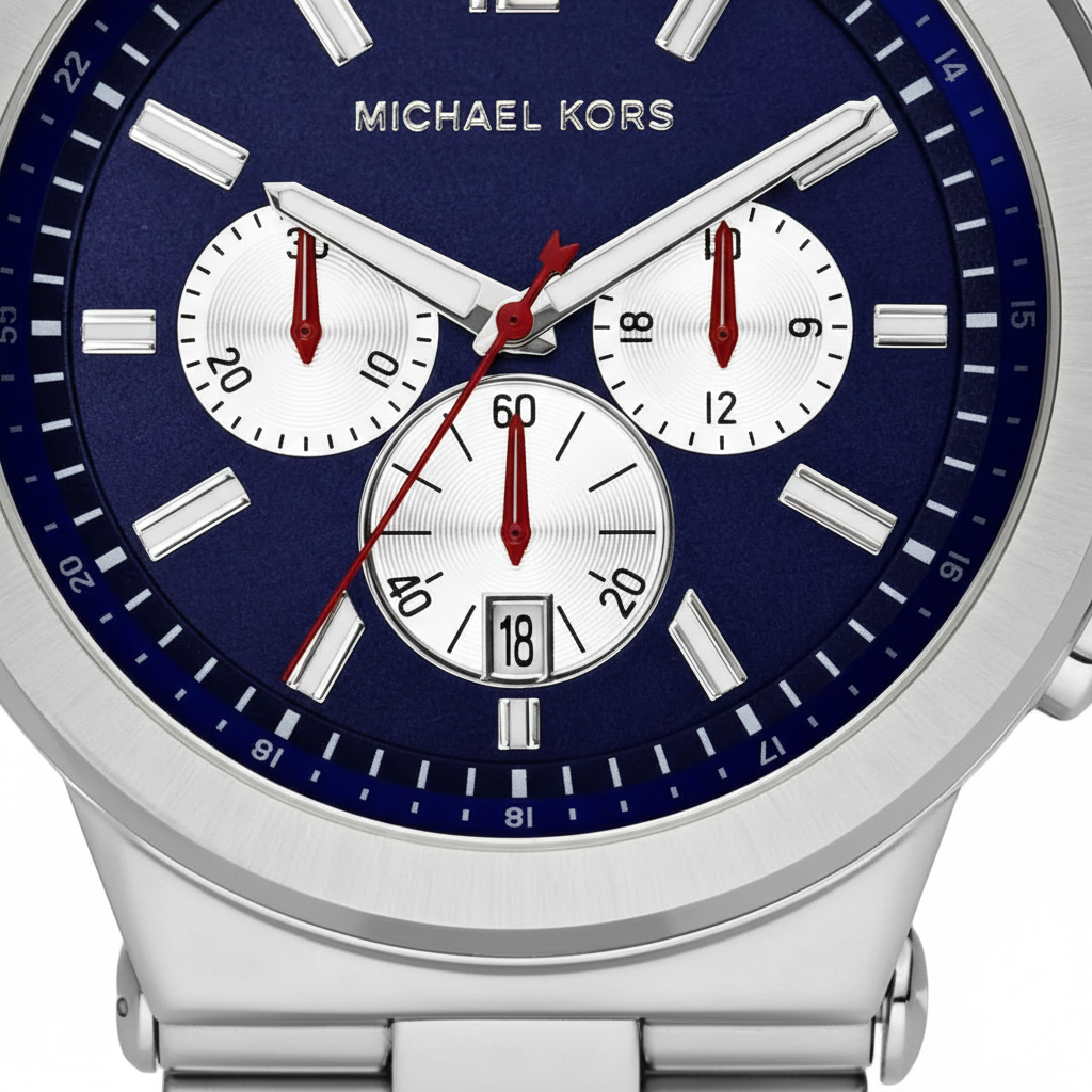 Michael Kors MK8171 Men’s Blue Dial Silver Stainless Steel Dylan Chronograph Watch