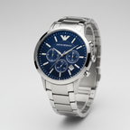 Emporio Armani AR2448 Men’s Blue Dial Stainless Steel Renato Chronograph Watch