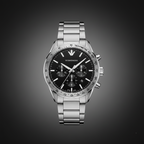 Emporio Armani AR11241 Men’s Black Dial Silver Stainless Steel Chronograph Watch