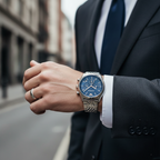 Emporio Armani AR1974 Men’s Blue Dial Stainless Steel Zeta Chronograph Watch