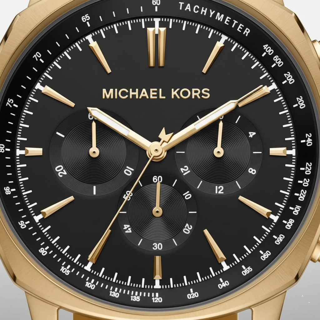 Michael Kors MK8969 Men’s Black Dial Gold Stainless Steel Sullivan Chronograph Watch