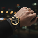 Michael Kors MK8941 Men’s Black Dial Black Gold Stainless Steel Lennox Chronograph Watch