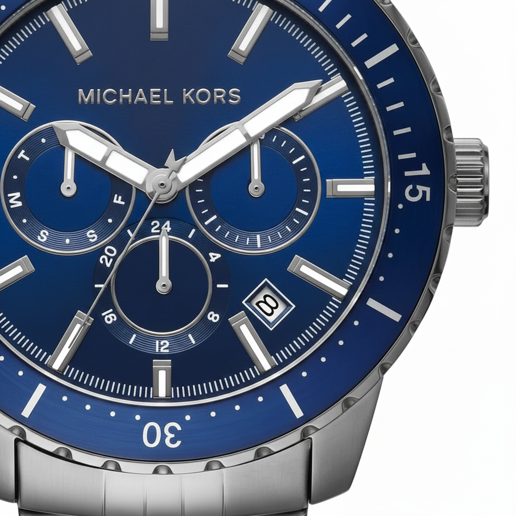 Michael Kors MK7155 Men’s Blue Dial Stainless Steel Cunningham Chronograph Watch