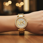 Michael Kors Parker MK7283 Women’s Crystal-Pave Dial Gold-Tone Bracelet Watch