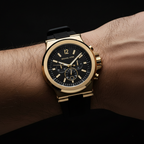 Michael Kors MK8445 Men’s Black Dial Black Rubber Strap Chronograph Watch