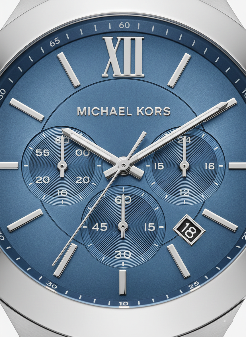 Michael Kors MK9222 Men’s Blue Dial Silver Stainless Steel Billie Chronograph Watch