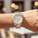 Michael Kors Brinkley MK6188 Women’s Silver & Gold Dial Two-Tone Chronograph Watch