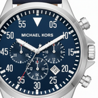 Michael Kors MK8617 Men’s Blue Dial Blue Leather Strap Gage Chronograph Watch
