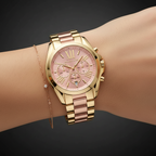 Michael Kors MK6359 Women’s Rose Gold Dial Two-Tone Stainless Steel Chronograph Watch