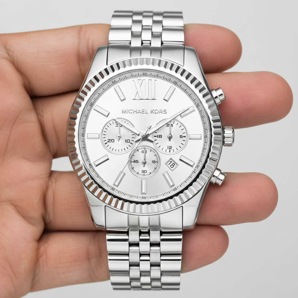Michael Kors MK8405 Men’s Silver Dial Silver Stainless Steel Chronograph Watch