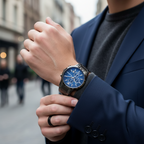 Emporio Armani AR11215 Men’s Blue Dial Gunmetal Stainless Steel Renato Watch