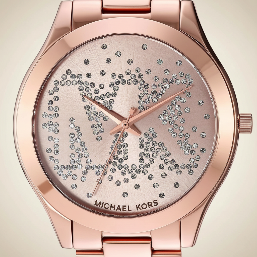 Michael Kors MK3591 Slim Runway Women’s Rose Gold Crystal Dial Stainless Steel Watch