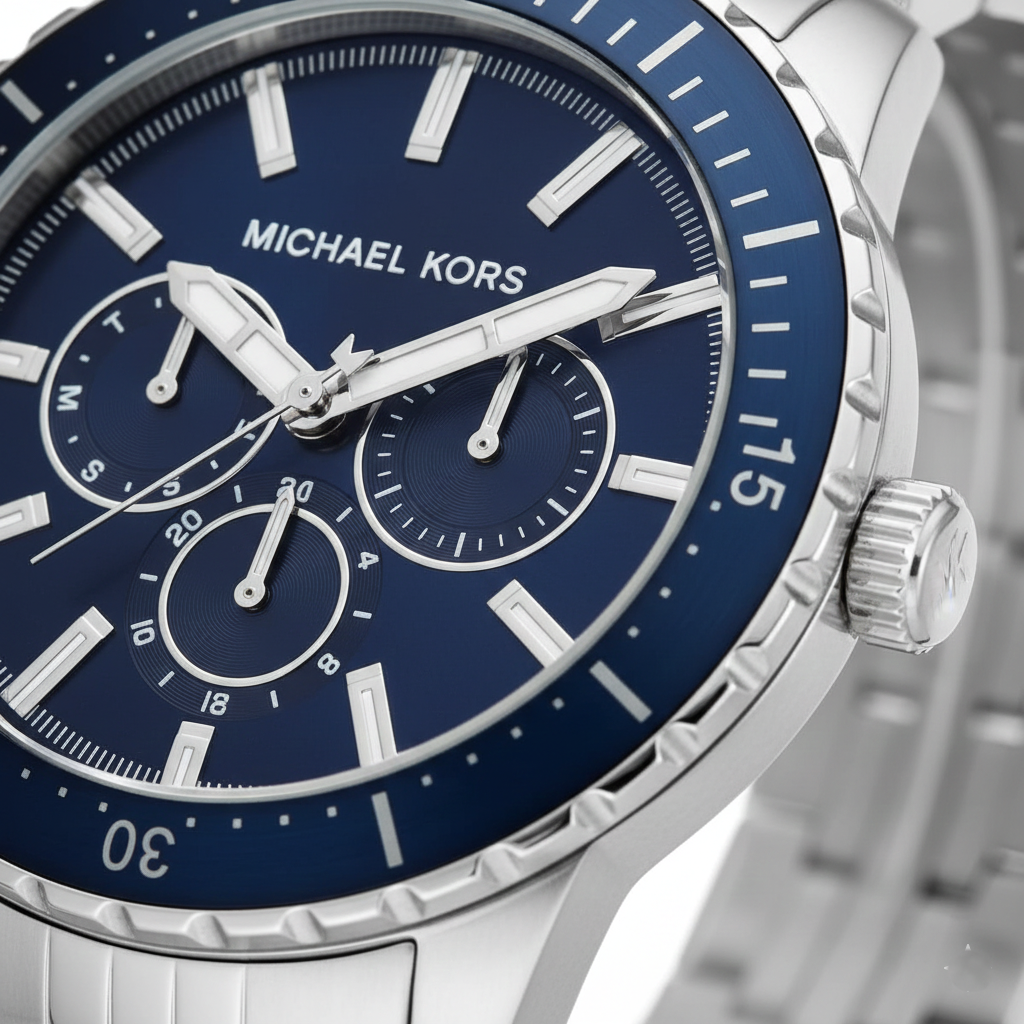 Michael Kors MK7153 Men’s Blue Dial Silver Stainless Steel Cunningham Chronograph Watch