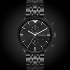 Emporio Armani AR1934 Men’s Black Dial Black Stainless Steel Chronograph Watch