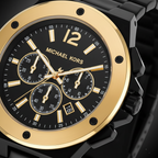 Michael Kors MK8941 Men’s Black Dial Black Gold Stainless Steel Lennox Chronograph Watch