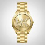 Michael Kors MK4732 Women’s Gold Dial Gold Stainless Steel Crystal Logo Watch
