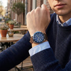 Tommy Hilfiger 1792163 Men’s Chronograph Watch – Blue Dial & Brown Leather Strap