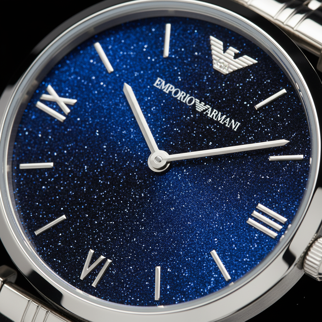 Emporio Armani AR11091 Women’s Blue Dial Silver Stainless Steel Gianni Watch