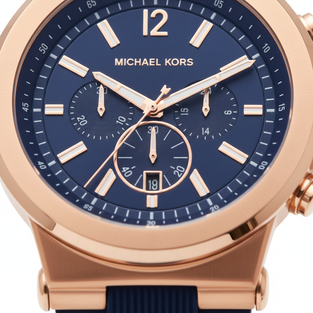 Michael Kors MK8295 Men’s Blue Dial Blue Silicone Strap Dylan Chronograph Watch