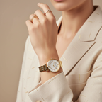 Emporio Armani AR1907 Women’s Mother of Pearl Dial Gold Stainless Steel Gianni T-Bar Watch