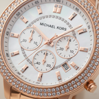 Michael Kors MK5491 Parker Women’s Mother of Pearl Dial Rose Gold Stainless Steel Chronograph Watch