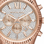 Michael Kors MK8580 Men’s Crystal Dial Rose Gold Stainless Steel Lexington Chronograph Watch