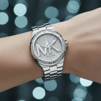 Michael Kors Lennox MK7234 Women’s Silver Crystal Dial Silver Bracelet Multi-Function Watch