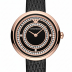 Emporio Armani AR11493 Women’s Black Dial Rose Gold Leather Rosa Watch