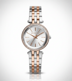 Michael Kors MK3298 Petite Darci Women’s Two-Tone Silver Rose Gold Crystal Watch