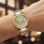 Michael Kors Parker MK7283 Women’s Crystal-Pave Dial Gold-Tone Bracelet Watch