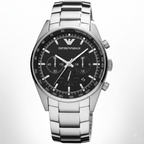 Emporio Armani AR5980 Men’s Black Dial Stainless Steel Tazio Large Chronograph Watch