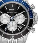 Michael Kors MK8749 Men’s Black Dial Silver Stainless Steel Bayville Chronograph Watch