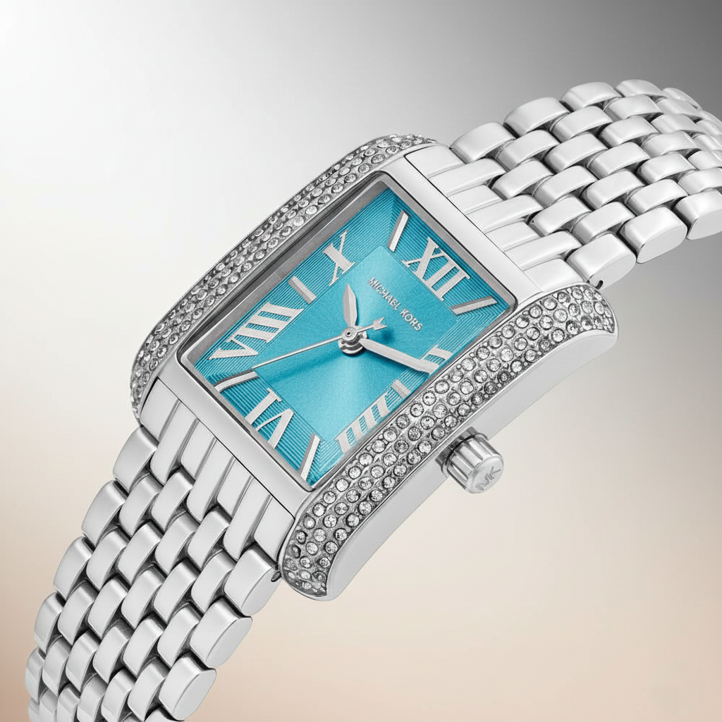Michael Kors Emery Three MK4829 Women’s Silver Blue Dial Stainless Steel Watch