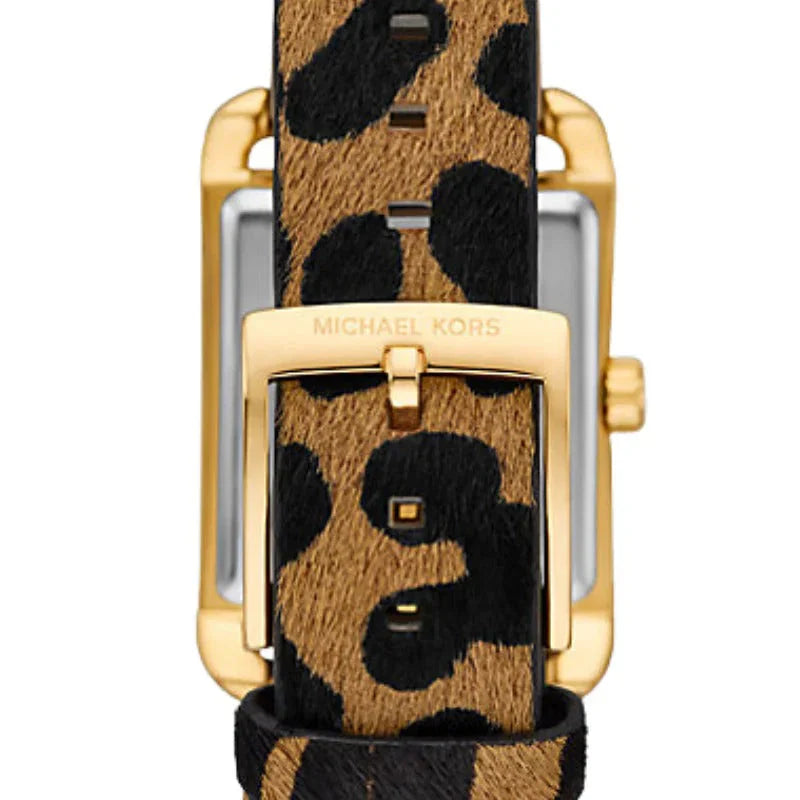 Michael Kors Emery MKo1115 Black Dial Leopard Print Leather Strap Women's Watch