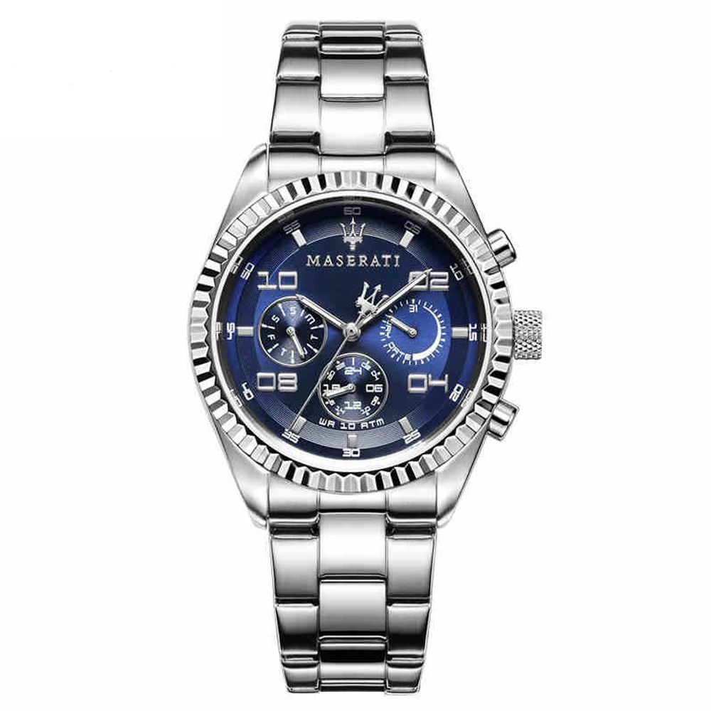 Maserati Competizione R8853100011 Silver Blue Dial Metal Men's Watch