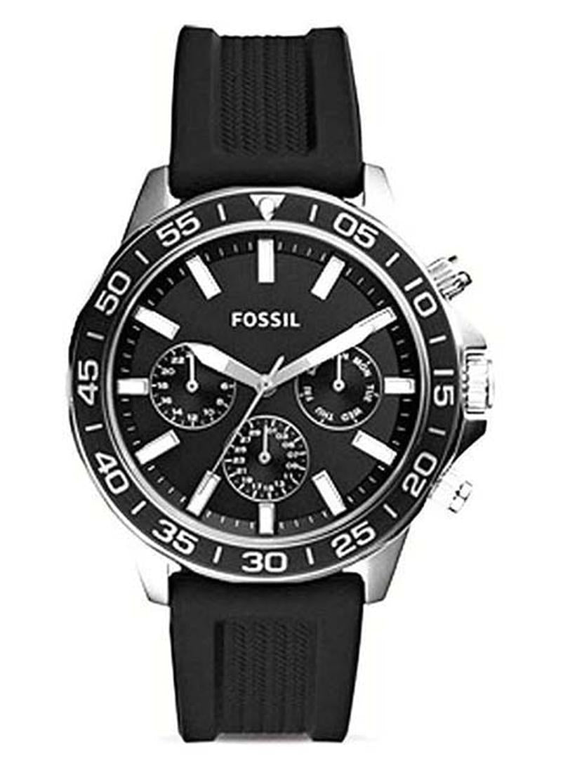 Bannom BQ2494 Men’s Chronograph Watch – Black Silicone Strap & Dial | Quartz Sport Wristwatch with Stopwatch & Date Display
