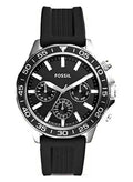 Bannom BQ2494 Men’s Chronograph Watch – Black Silicone Strap & Dial | Quartz Sport Wristwatch with Stopwatch & Date Display