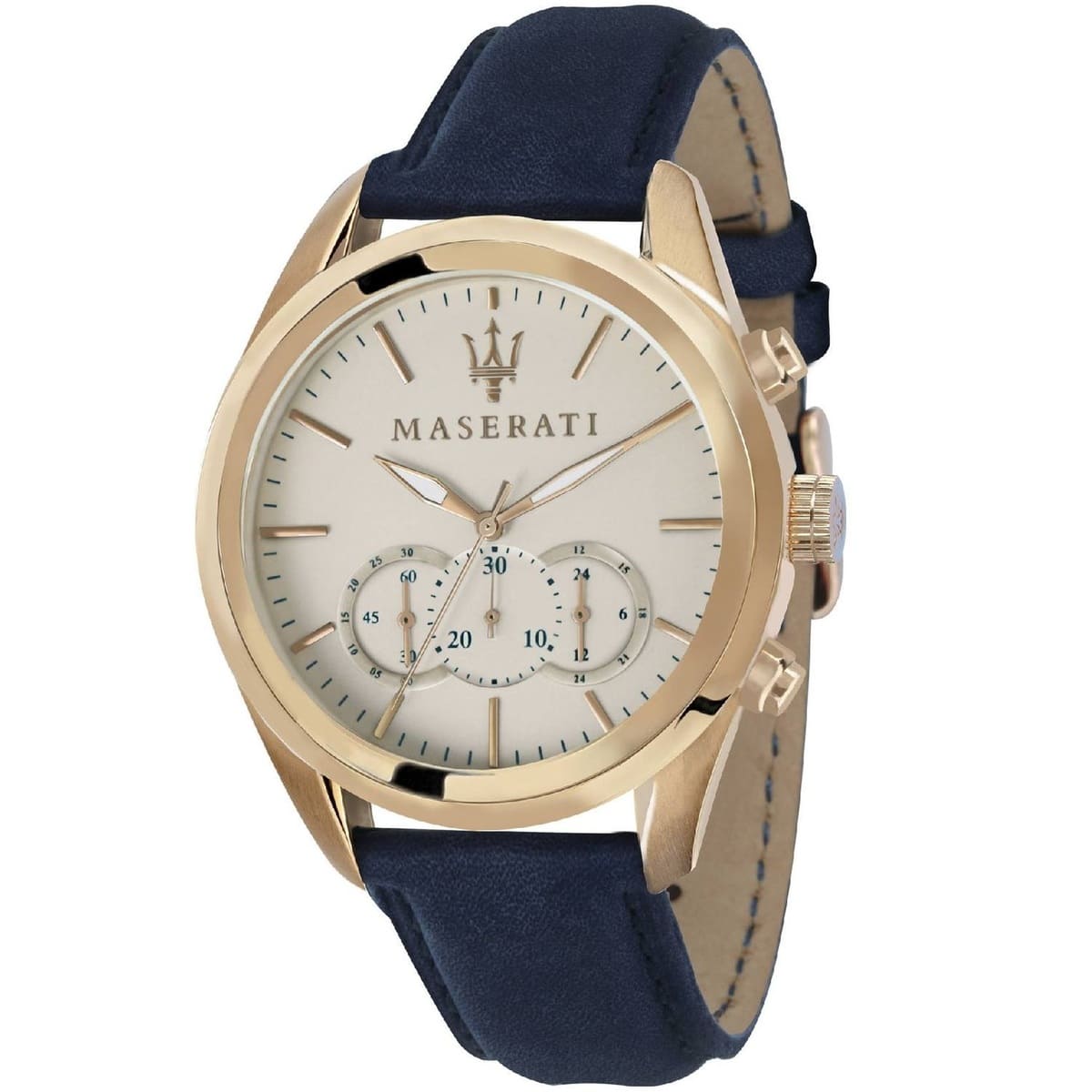 Maserati Traguardo R8871612016 Two-Tone Ivory Dial Blue Leather Watch