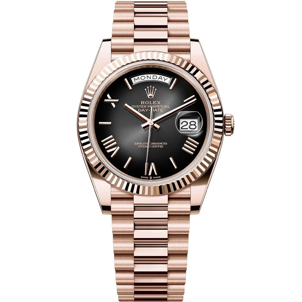 Rolex Day-Date "President" 40mm Everose Gold Slate Roman Ombre "Smoke" Dial