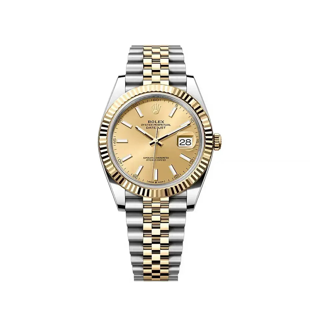 Rolex Datejust 41mm Gold Dial Half Gold Jubilee Bracelet