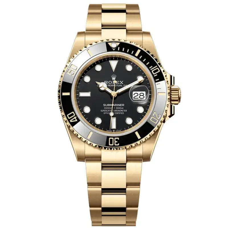 Rolex Submariner – Black Dial with Full Gold Oyster Bracelet