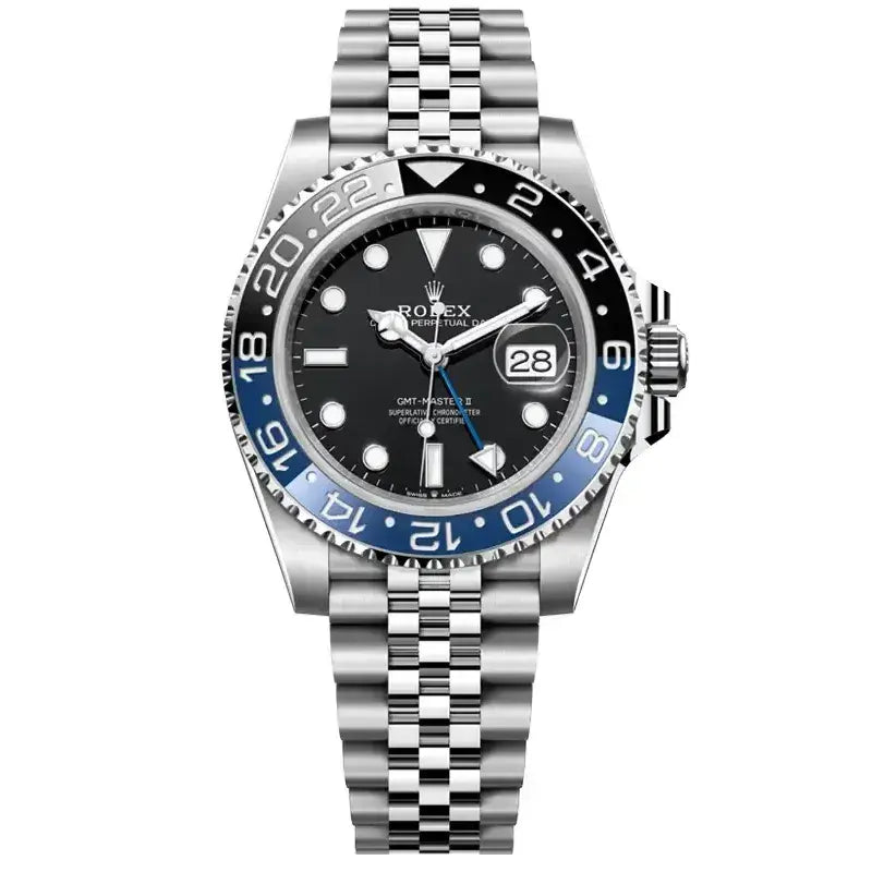 Rolex GMT-Master II “Batgirl” – Black Dial & Blue-Black Bezel Jubilee Bracelet