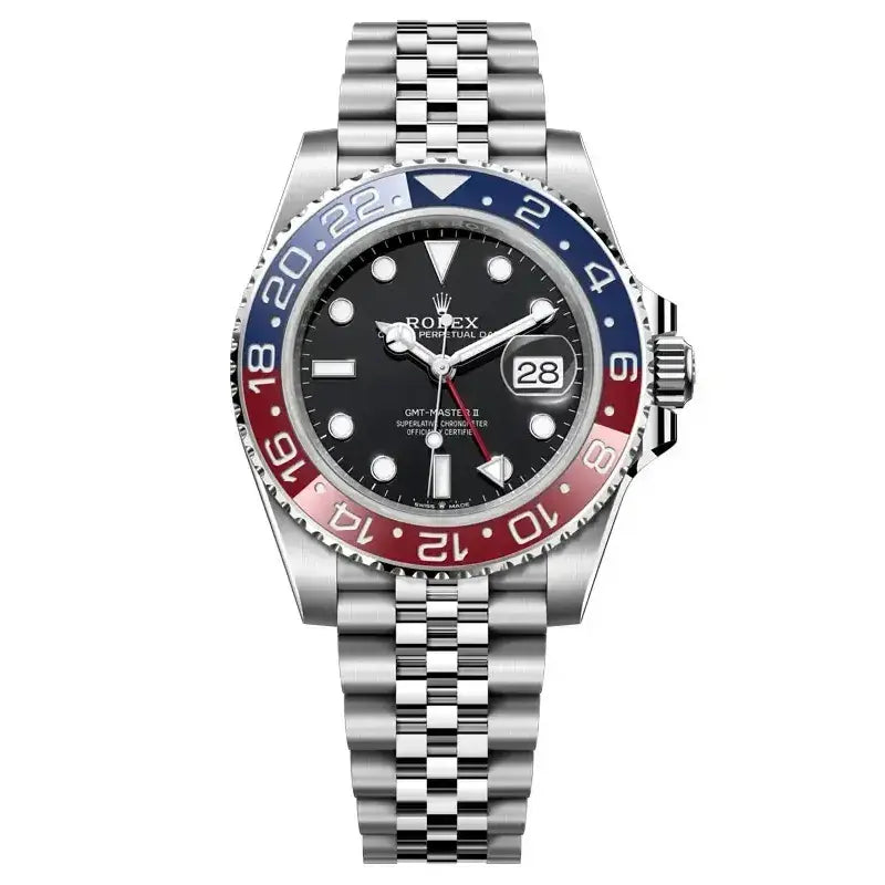 Rolex GMT-Master II “Pepsi” – Black Dial & Red-Blue Ceramic Bezel Jubilee Bracelet