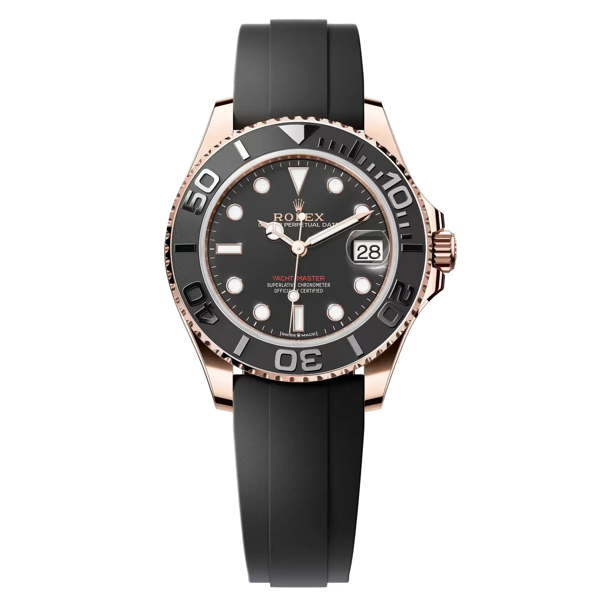 Rolex Yacht-Master II – rose Gold, Black Dial & Rubber Strap