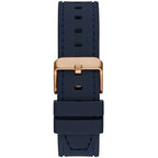 Guess Headline GW0571G2 Rose Gold Case Navy Blue Dial Rubber Strap Men's Watch