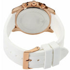 Guess Confetti Multi-Function W1098L5 Rose Gold Case Crystal Bezel White Rubber Women's Watch