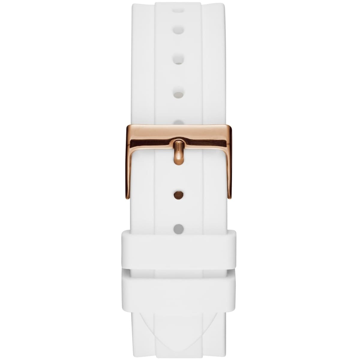 Guess Confetti Multi-Function W1098L5 Rose Gold Case Crystal Bezel White Rubber Women's Watch
