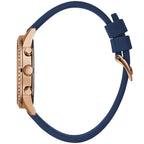 Guess Solar Multi-Function W1135L3 Gold Case Crystal Bezel Royal Blue Rubber Women's Watch