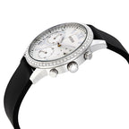 Guess Sunrise Multi-Function W1135L5 Silver Case Crystal Bezel Silver Dial Black Rubber Women's Watch
