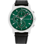 Tommy Hilfiger 1792151 Men’s Multi-Function Watch – Green Dial & Black Leather Strap